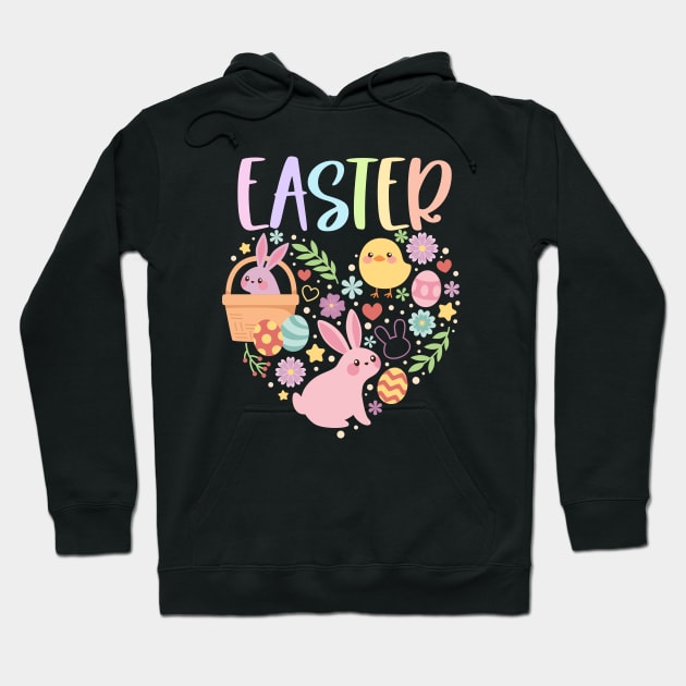 Happy Easter for Women Nurse Appreciation Heart Hoodie by alcoshirts